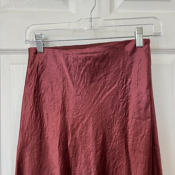 Aritzia Babaton Midi Slip Skirt in Rust / Caramel | Size XS US 2 - Picture 3 of 9